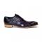 Duca Di Matiste "Vergato" Purple Genuine Calfskin Alligator Print Double Monk Strap Loafer Shoes.